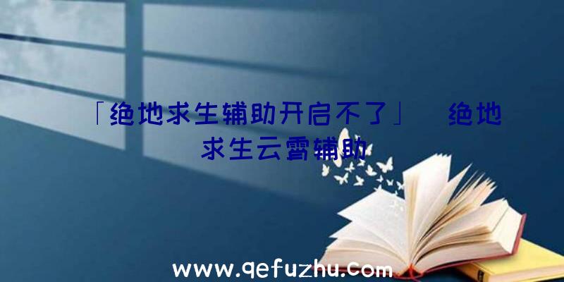 「绝地求生辅助开启不了」|绝地求生云霄辅助